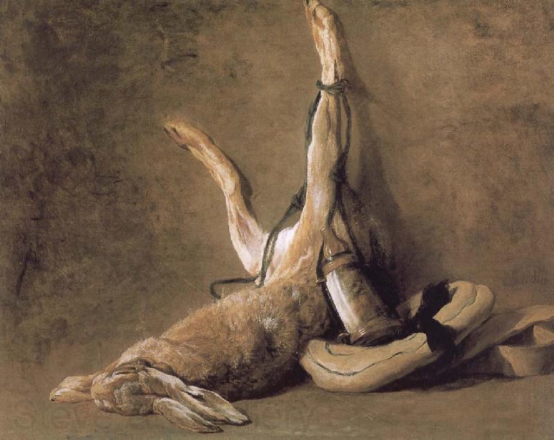 Jean Baptiste Simeon Chardin Hare and hunting with tinderbox France oil painting art